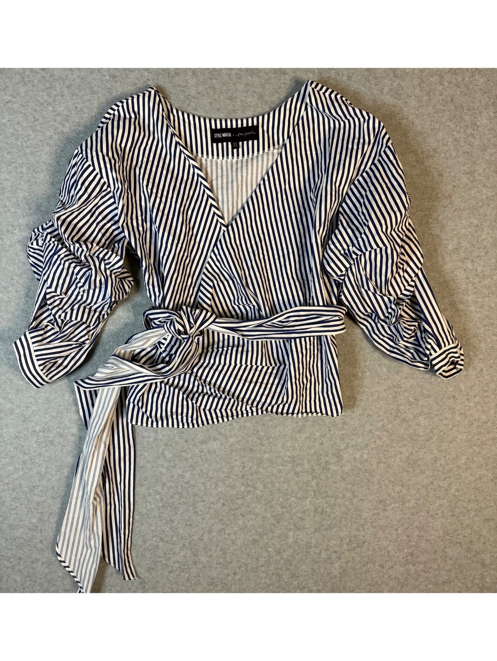NWT Style Mafia + Free People Striped Wrap Blouse